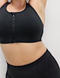 Ultimate Support Zip Up Non Wired Sports Bra (A-GG)