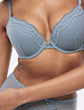 Jasmine Lace Wired Push Up Plunge Bra (A-E)