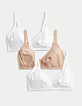 3pk Cotton Non Wired Full Cup Bras A-E