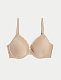 Lace Trim Wired Plunge Bra A-E