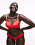 Lace Trim Padded Full Cup Wired Bra A-E