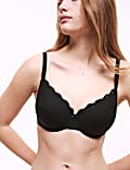Lace Trim Padded Full Cup Wired Bra A-E