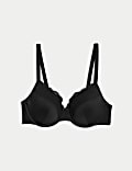 Lace Trim Padded Full Cup Wired Bra A-E