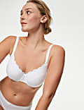 Lace Trim Padded Full Cup Wired Bra A-E