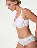 Lace Trim Padded Full Cup Wired Bra A-E