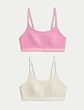 2pk Cotton First Bra Crop Tops
