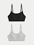 2pk Cotton First Bra Crop Tops