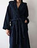 Pure Cotton Towelling Ribbed Dressing Gown