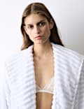 Pure Cotton Towelling Ribbed Dressing Gown
