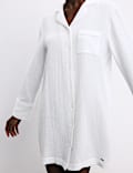 Pure Cotton Textured Muslin Nightshirt