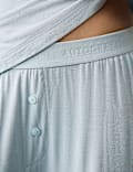 Button Fly Detail Pyjama Shorts