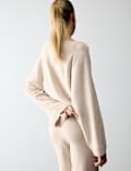 Schlafanzugoberteil aus Merino-Wollmischgewebe mit Kaschmiranteil