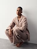 Pure Cotton Striped Revere Pyjama Set