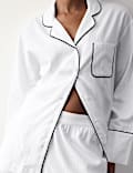 Pure Cotton Striped Revere Pyjama Set