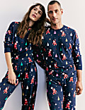 Pijama navideño familiar de Papá Noel disco para mujer