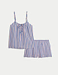 Pure Cotton Striped Shortie Set