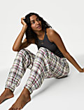 Checked Cuffed Hem Pyjama Bottoms