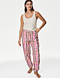 Pure Cotton Checked Pyjama Bottoms