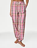 Pure Cotton Checked Pyjama Bottoms