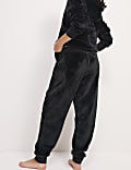 Faux Fur Fleece Cuffed Hem Lounge Joggers