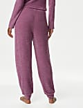 Feather Knit Cuffed Hem Joggers