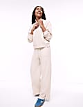 Pure Cotton Wide Leg Lounge Joggers