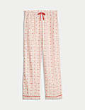 Cotton Rich Checked Heart Pyjama Bottoms