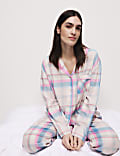 Bawahan Piyama Kotak-Kotak Campuran Katun
