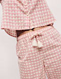 Pure Cotton Gingham Cropped Pyjama Bottoms