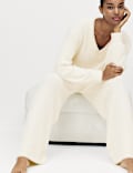 Feather Knit Wide Leg Pyjama Bottoms