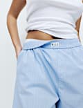 Pure Cotton Striped Wide Leg Pyjama Bottoms