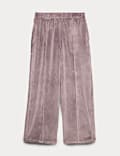 Velour Wide Leg Joggers
