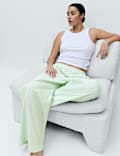 Pure Cotton Striped Wide Leg Pyjama Bottoms
