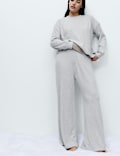 Cosy Knit Ribbed Wide Leg Lounge Joggers