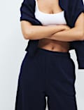 Cotton Rich Loopback Wide Leg Joggers