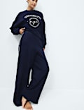 Cotton Rich Loopback Wide Leg Joggers