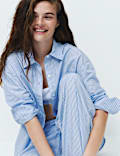Pure Cotton Poplin Striped Pyjama Bottoms