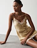 Satin Strappy Lace Detail Chemise