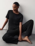 Modal Rich Wide Leg Pyjama Bottoms