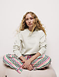 Cotton Rich Cosy Slogan Striped Pyjama Set