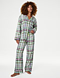 Cotton Blend Checked Pyjama Set