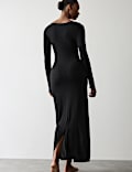 Sheer Ribbed Long Sleeve Nightdress