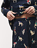 Schlafanzugset für Damen im Familienlook mit Tiermuster zu Weihnachten