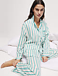 Pijama navideño familiar con rayas y caramelos para mujer