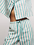 Pijama navideño familiar con rayas y caramelos para mujer