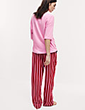 Women's Candy Striped Family Christmas Pyjama Set with Eye Mask