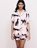 Ensemble shorty à imprimé chat