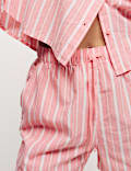Pure Cotton Cambric Striped Shortie Set