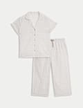 Pure Cotton Gingham Cropped Pyjama Set