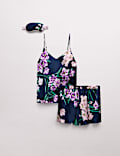 El conjunto de pijama corto con estampado floral